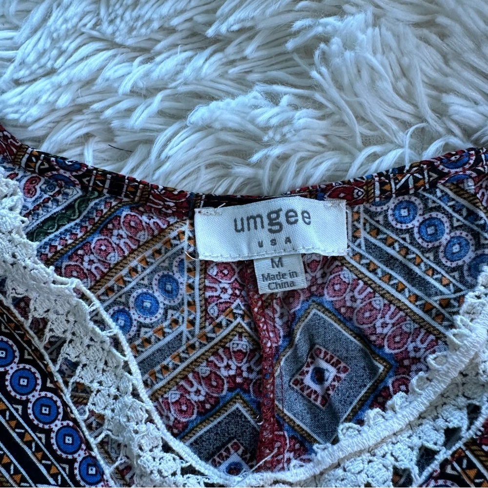 Umgee Patterned Colorful Dress Size Medium - Picture 4 of 7